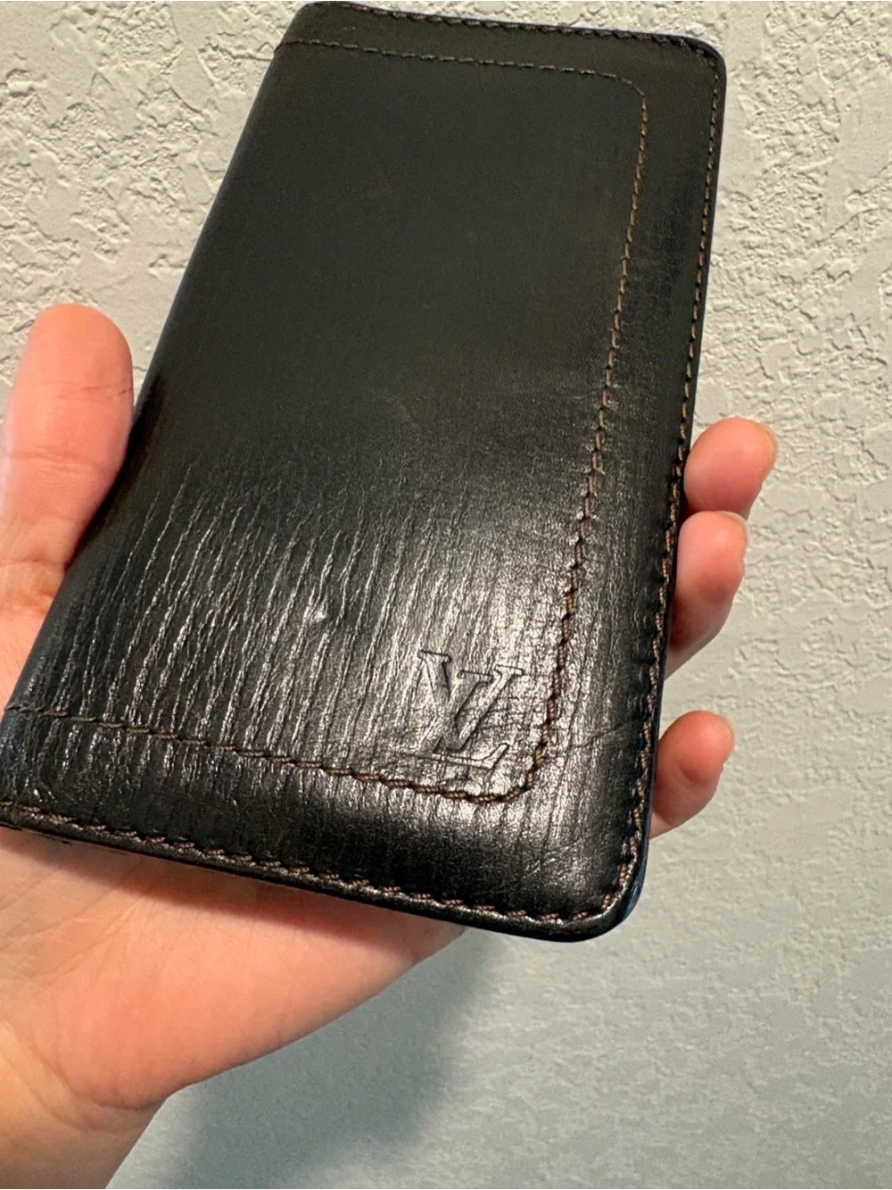 Louis Vuitton Bifold Black Leather Long Wallet